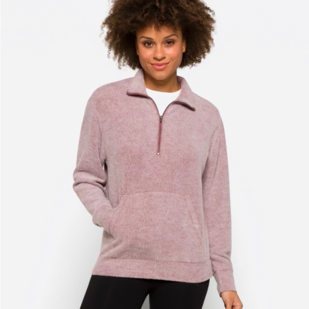 NWT Hana Quarter Zip Cozy Knit Top